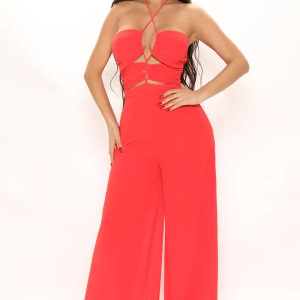 Red, Fashion Nova Jumpsuit
